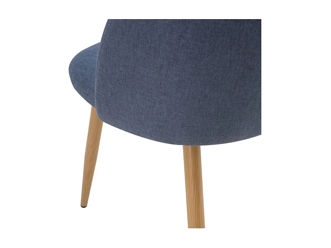 Set di 2 sedie Cozy in tessuto blu e gambe in metallo effetto legno