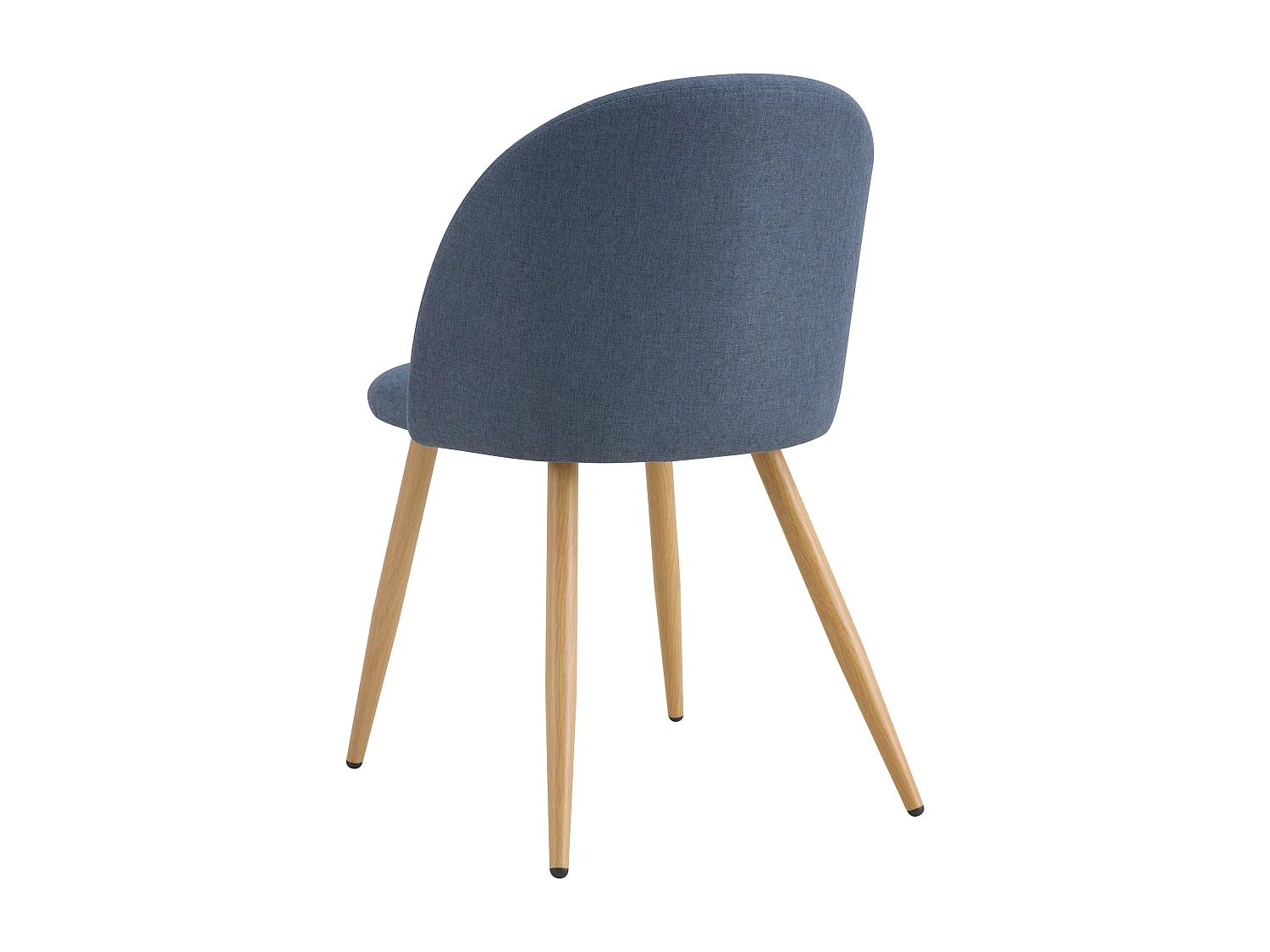 Set di 2 sedie Cozy in tessuto blu e gambe in metallo effetto legno