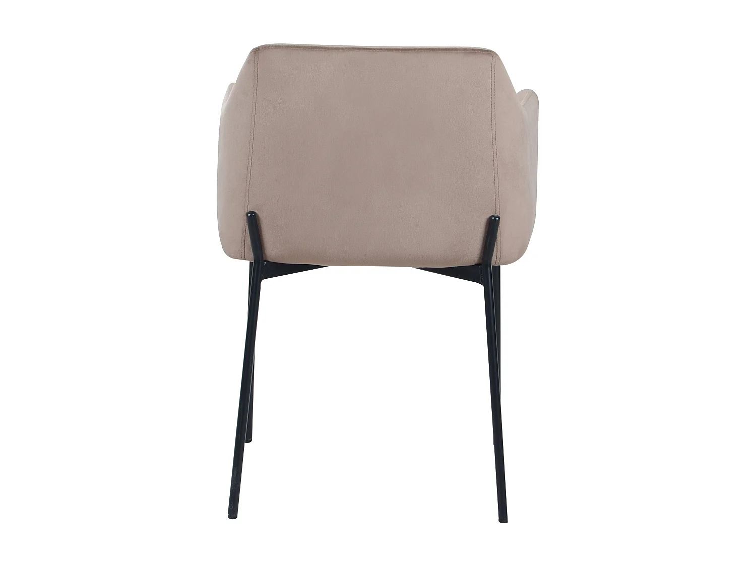 Sillón de terciopelo beige con patas de metal negro - Glam