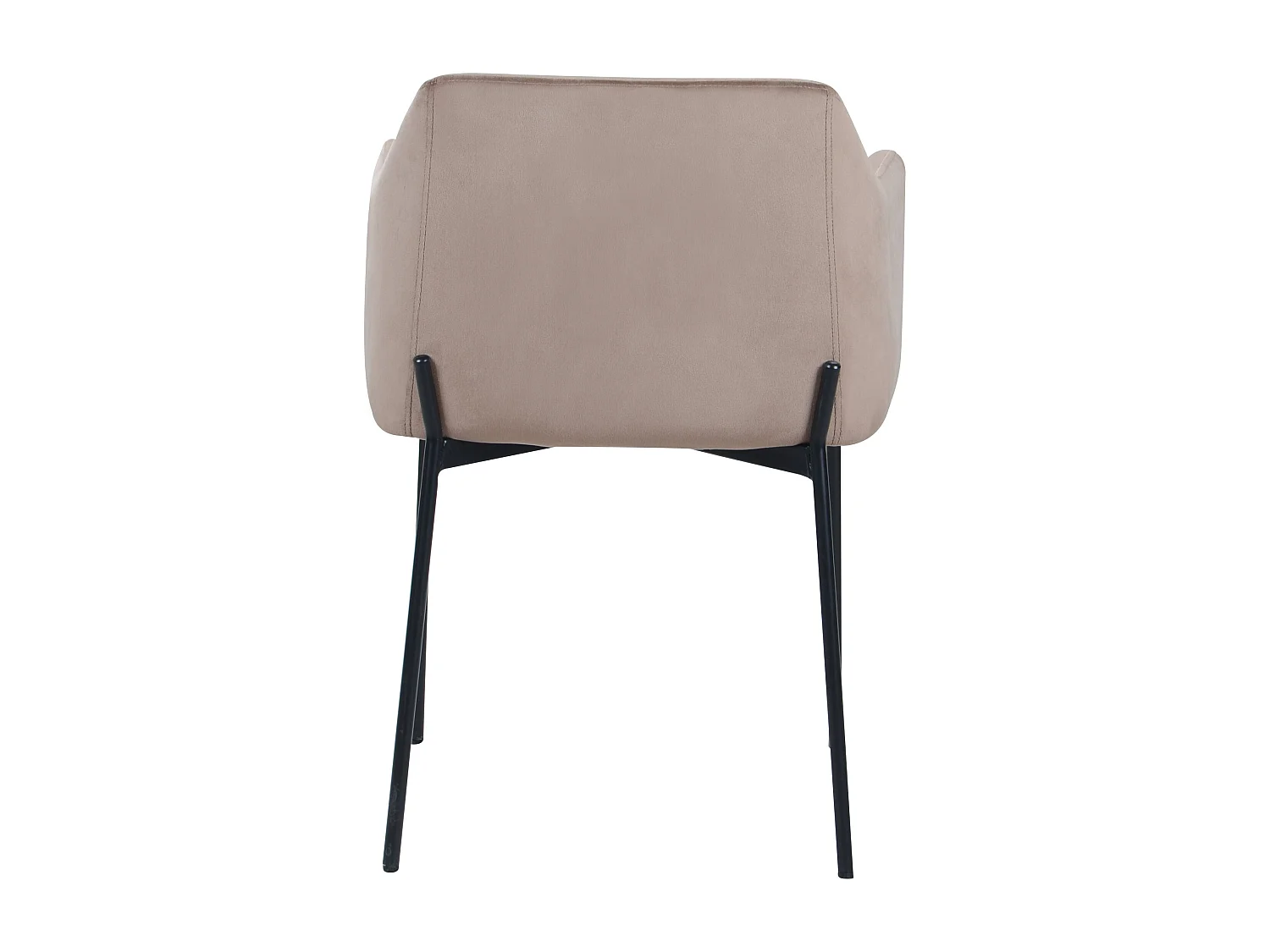 Sillón de terciopelo beige con patas de metal negro - Glam