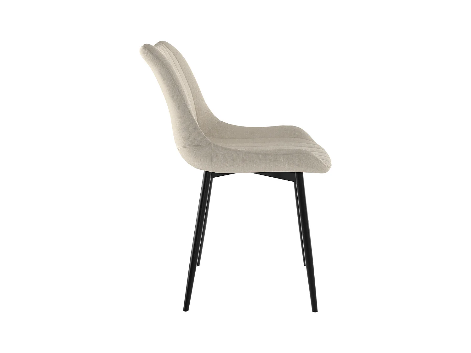 Set di 2 sedie in tessuto beige e metallo nero - Killi