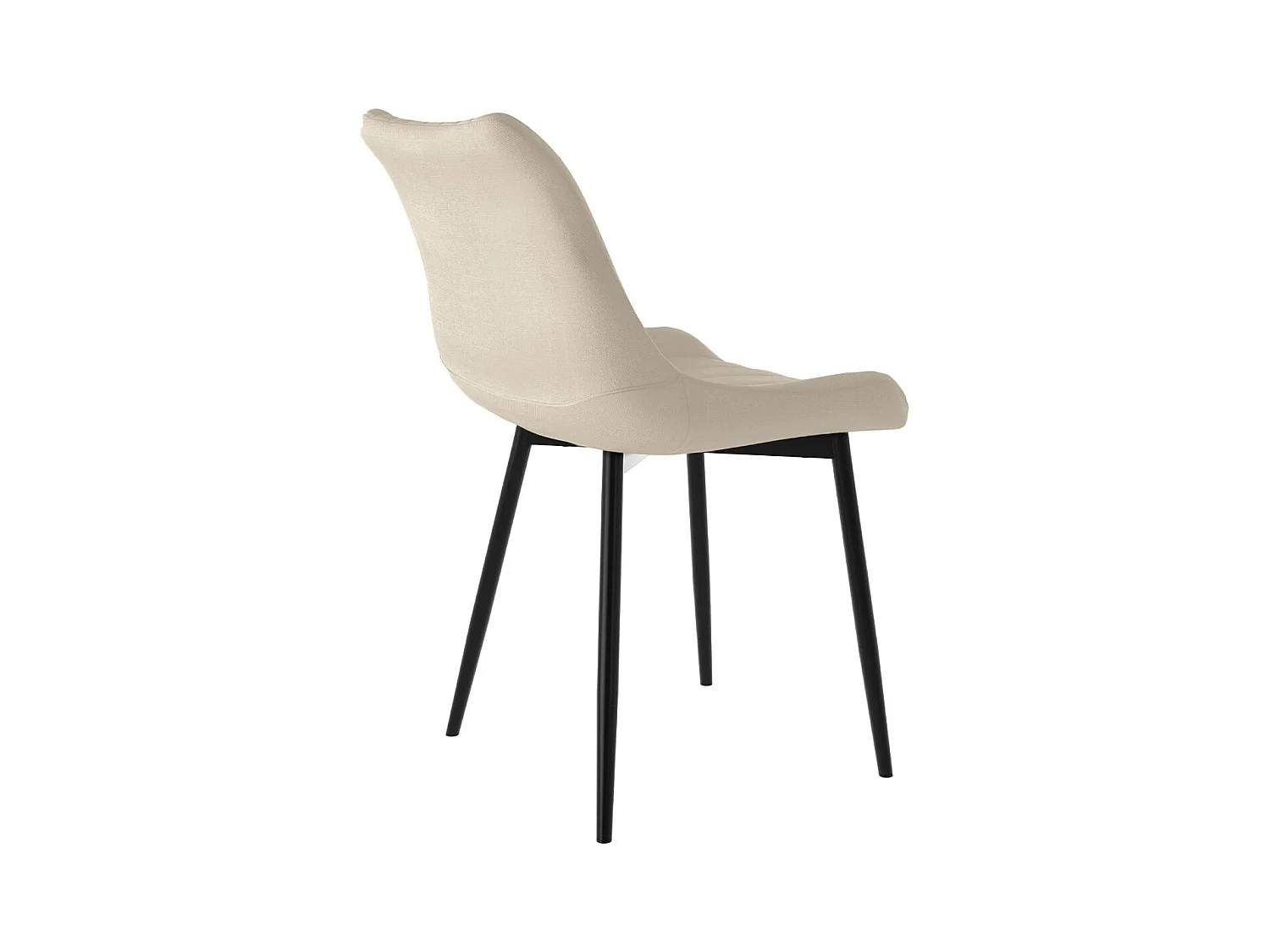 Set di 2 sedie in tessuto beige e metallo nero - Killi