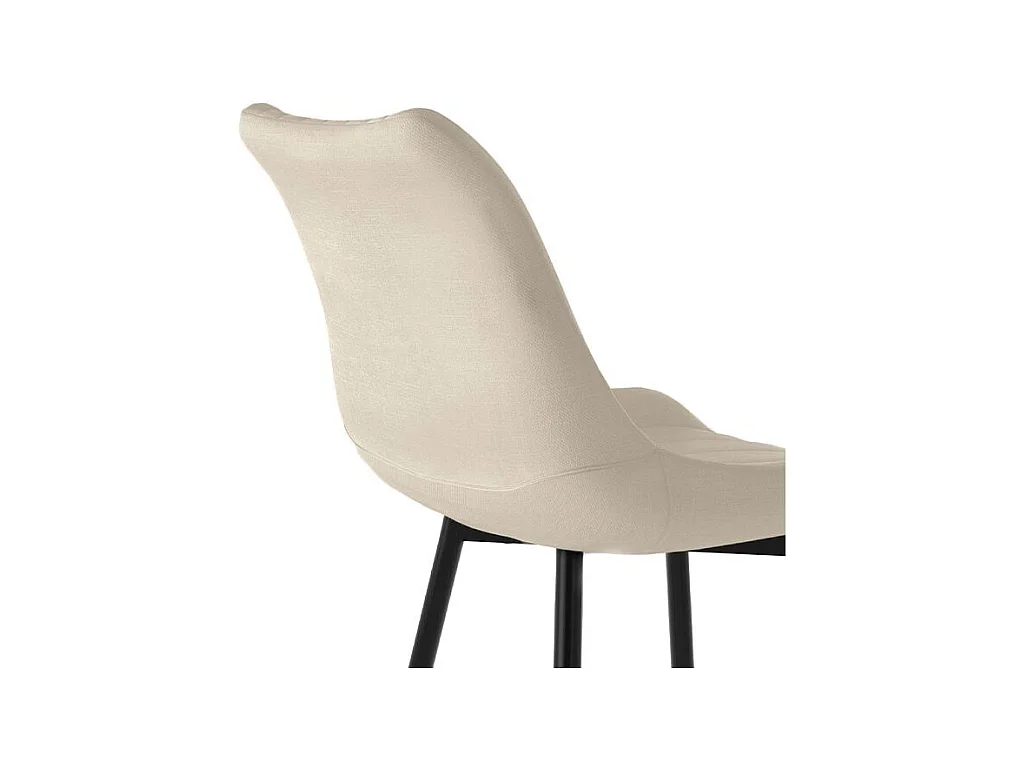 Set di 2 sedie in tessuto beige e metallo nero - Killi