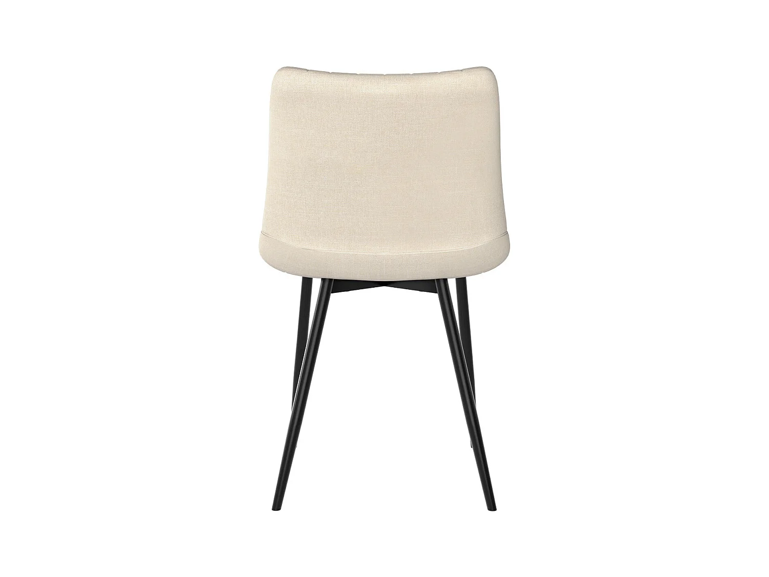 Set di 2 sedie in tessuto beige e metallo nero - Killi