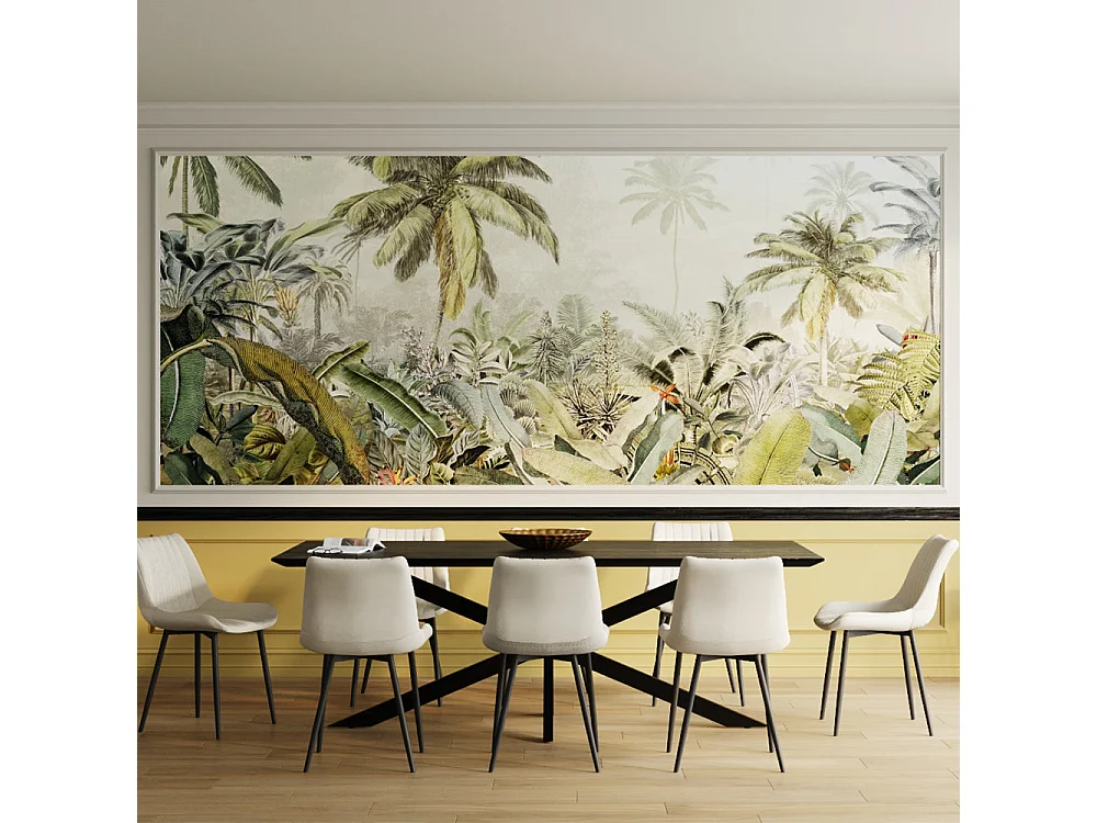 Set de 2 sillas de tela beige y metal negro - Killi