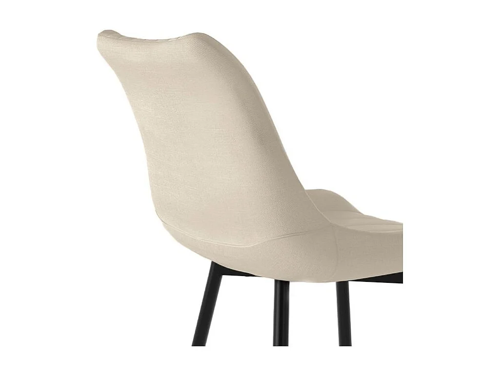 Set de 2 sillas de tela beige y metal negro - Killi