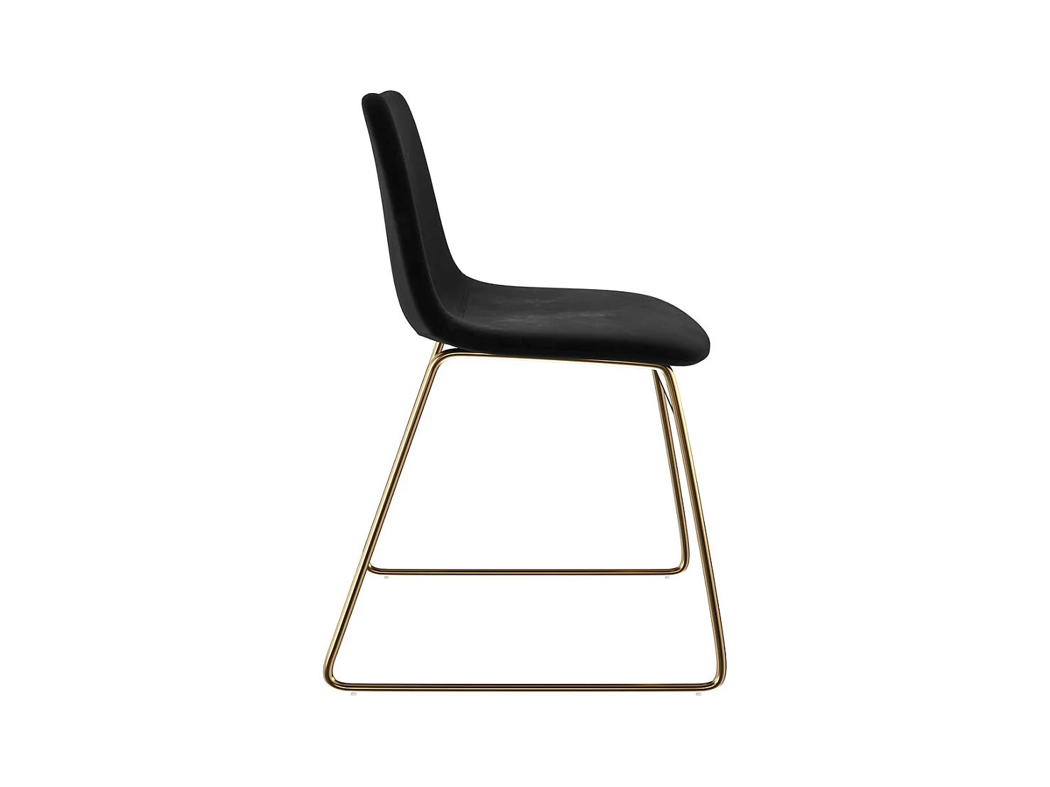 Set de 2 sillas de terciopelo negro con patas de metal dorado - Gaspard