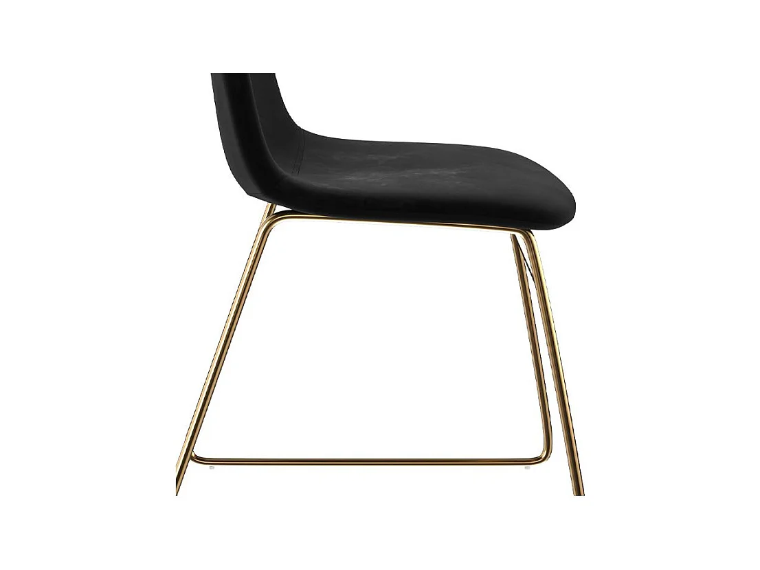 Set de 2 sillas de terciopelo negro con patas de metal dorado - Gaspard