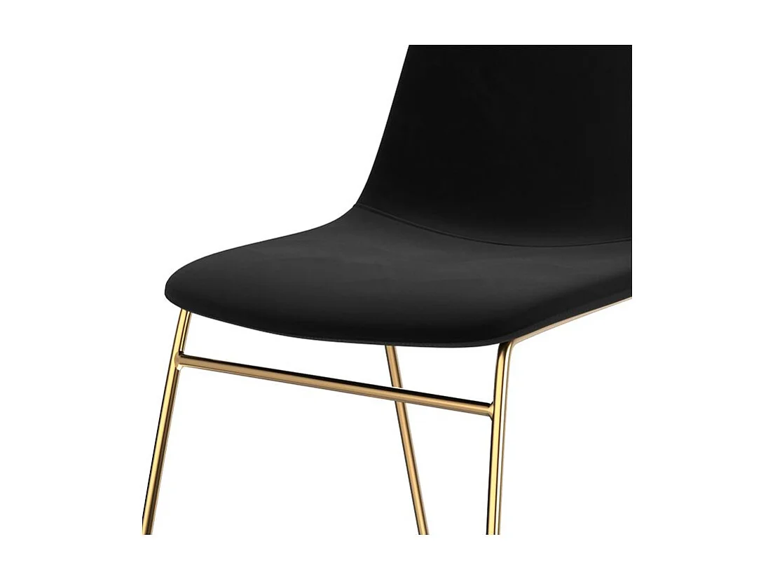 Set di 2 sedie in velluto nero con gambe in metallo dorato - Gaspard
