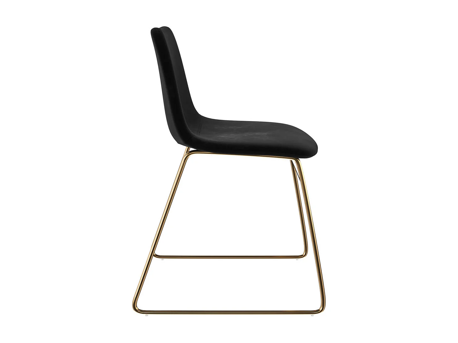 Set di 2 sedie in velluto nero con gambe in metallo dorato - Gaspard