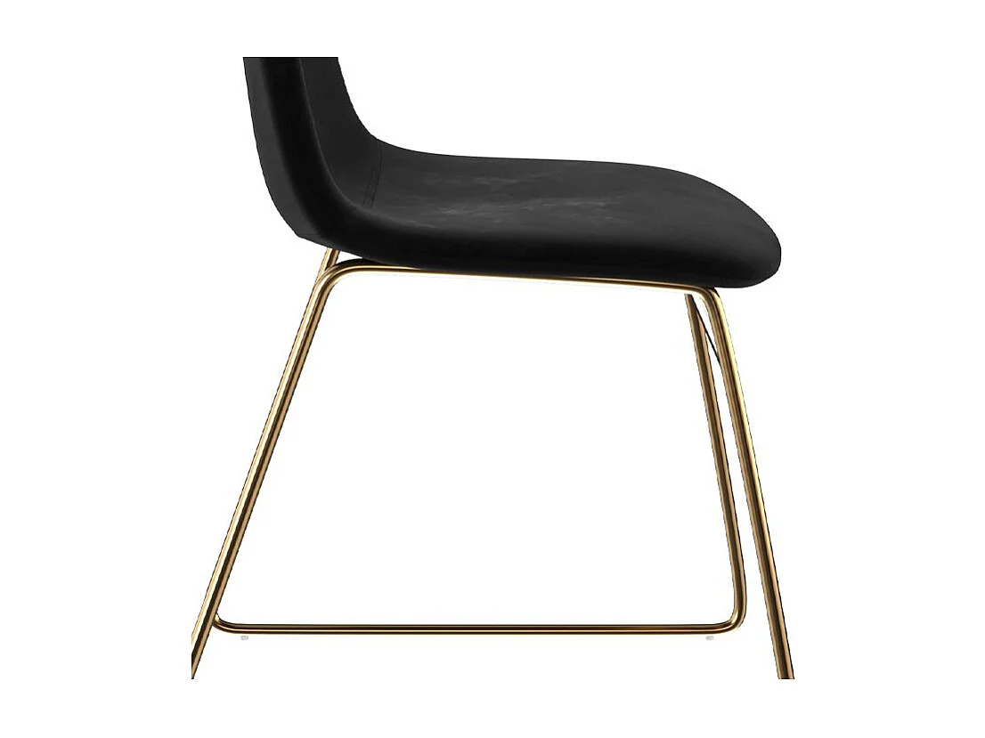 Set di 2 sedie in velluto nero con gambe in metallo dorato - Gaspard