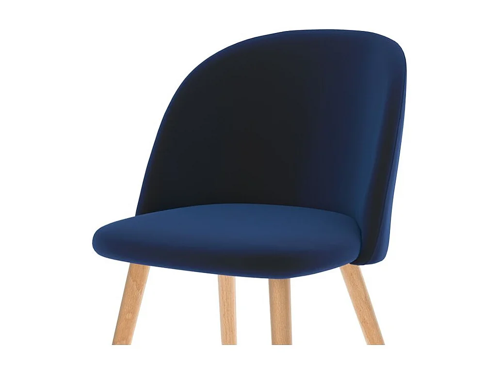 Lot de 2 chaises en velours bleu foncé et pieds en métal - Cozy