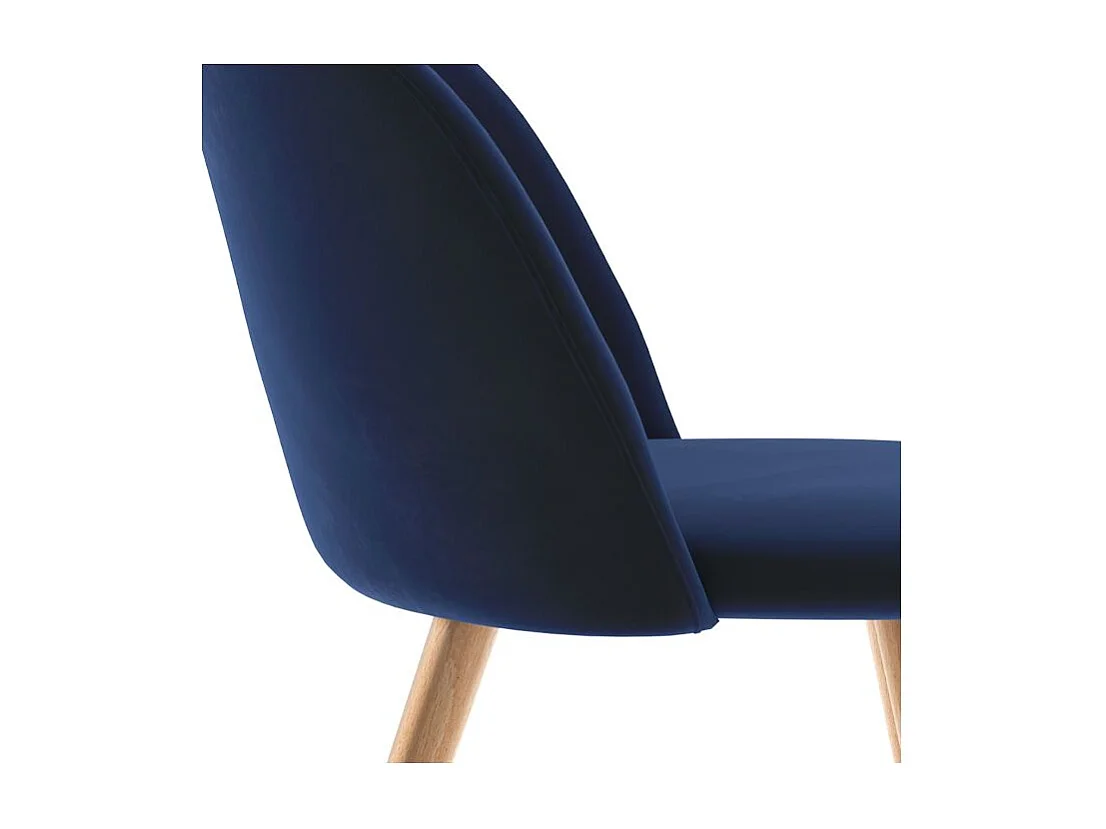 Lot de 2 chaises en velours bleu foncé et pieds en métal - Cozy