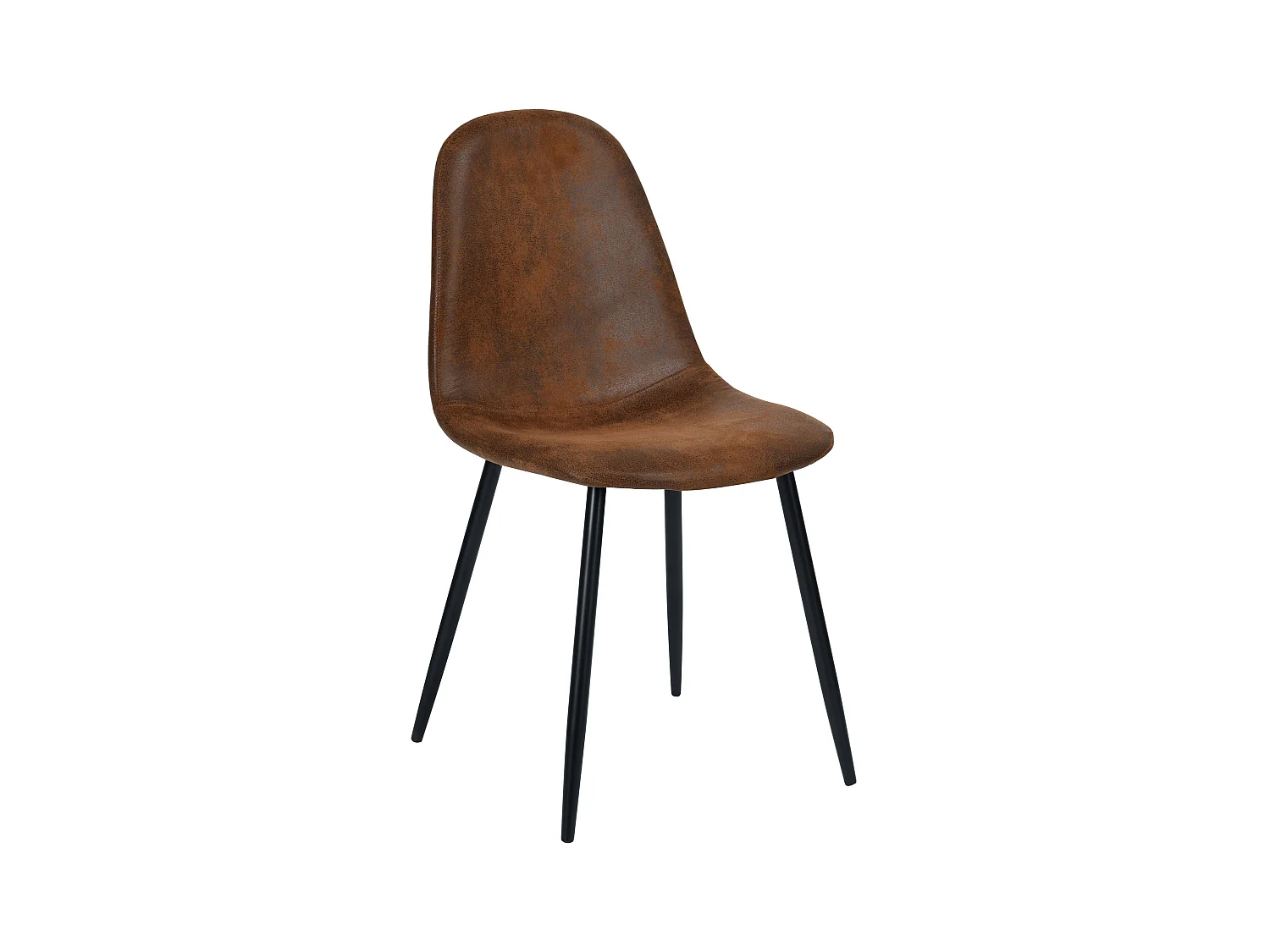 Silla Malrik Marrón Efecto Envejecido en Microfibra (Lote de 2)