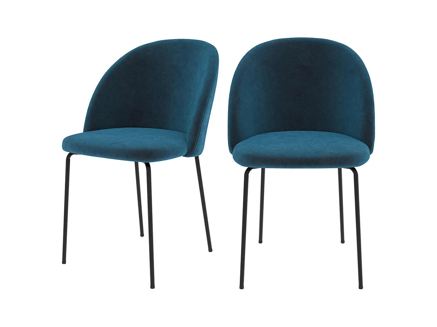 Lot de 2 chaises en velours bleu foncé - Karl