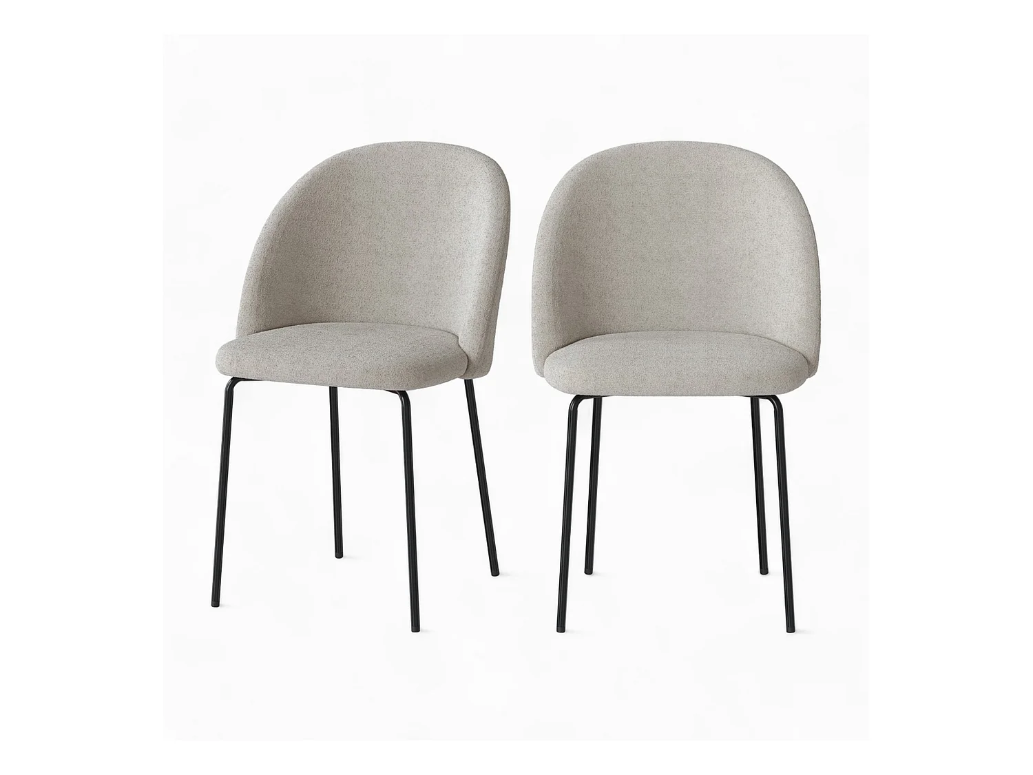 Set di 2 sedie in tessuto beige bouclé - Karl