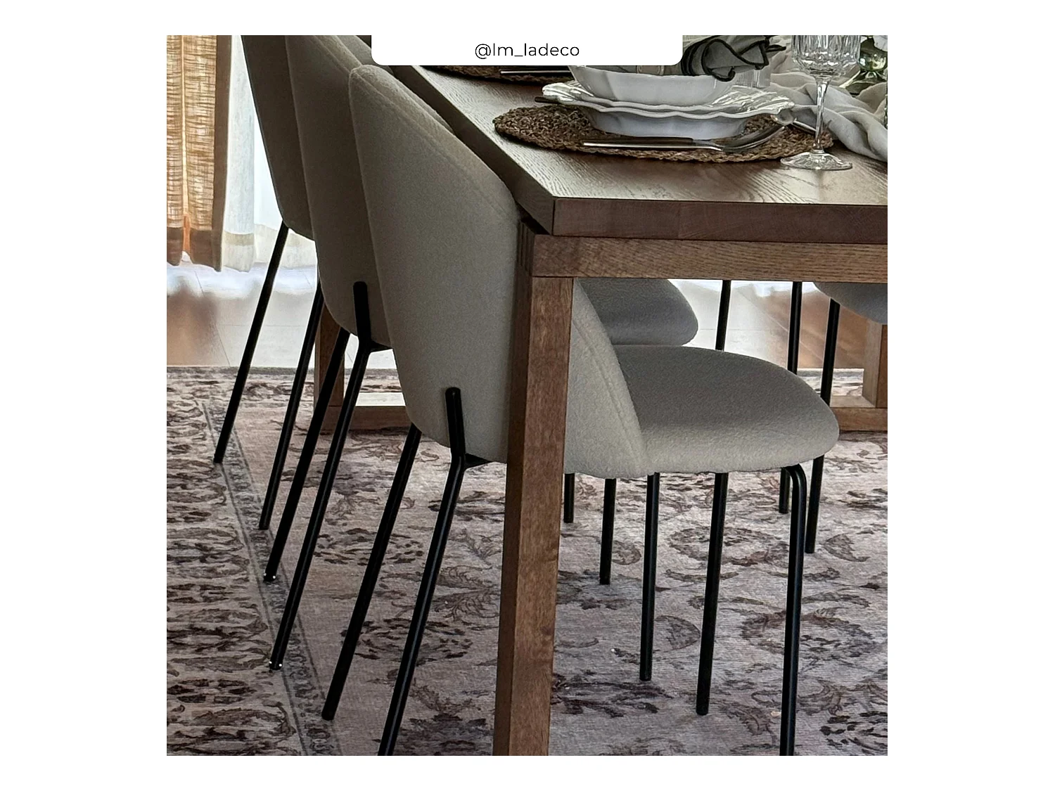 Set di 2 sedie in tessuto beige bouclé - Karl