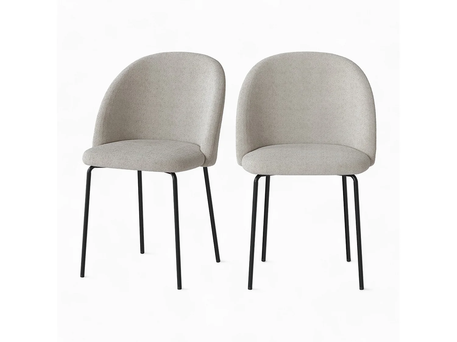 Set de 2 sillas en tejido bouclé beige - Karl