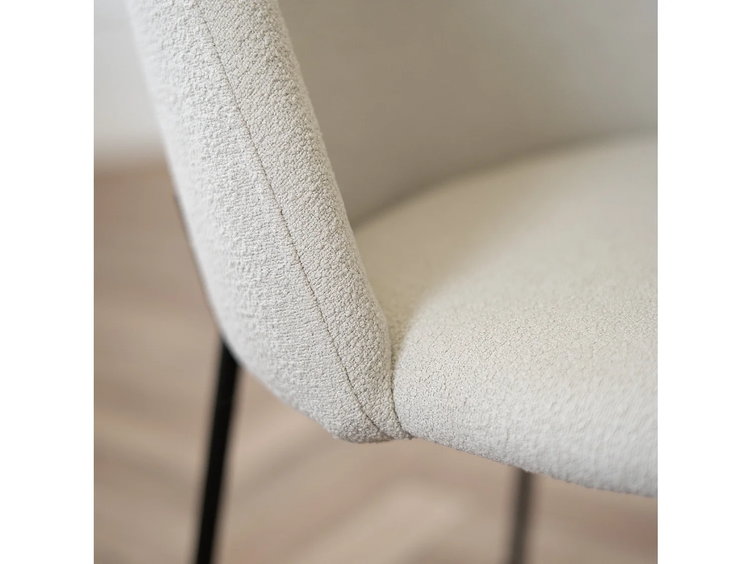 Set di 2 sedie in tessuto bouclette beige - Karl