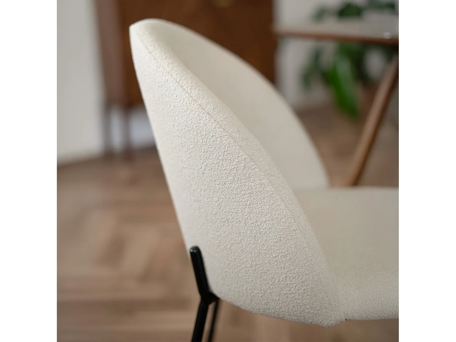 Set di 2 sedie in tessuto bouclette beige - Karl