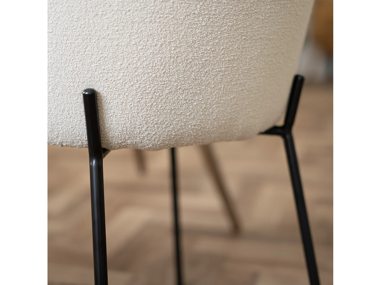 Set di 2 sedie in tessuto bouclette beige - Karl