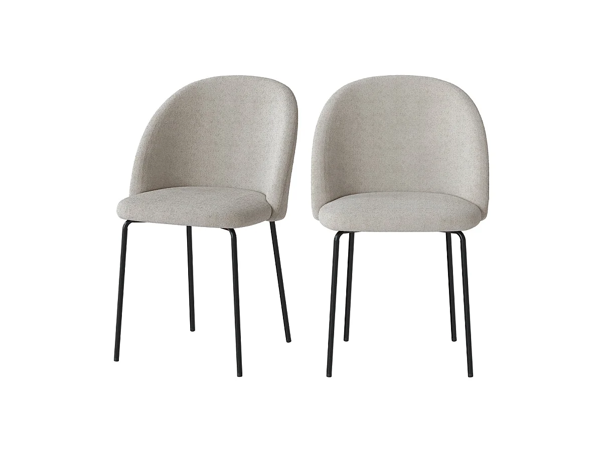Set di 2 sedie in tessuto bouclette beige - Karl