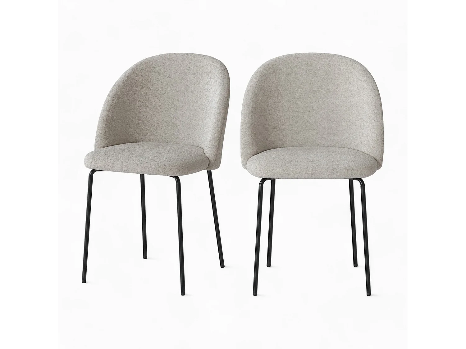 Set de 2 sillas en tejido bouclé beige - Karl