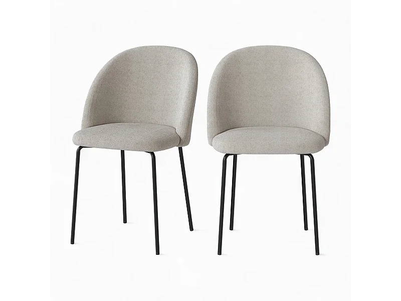 Set di 2 sedie in tessuto beige bouclé - Karl