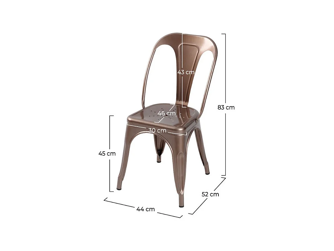 Sillas Indus cobre (lote de 2) para un toque de elegancia industrial en tu interior