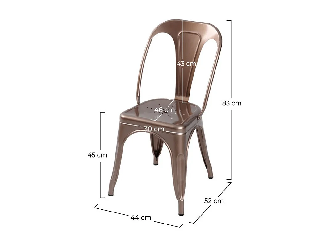 Sedie Indus in rame (lotto di 2) per un tocco di eleganza industriale nel tuo interno