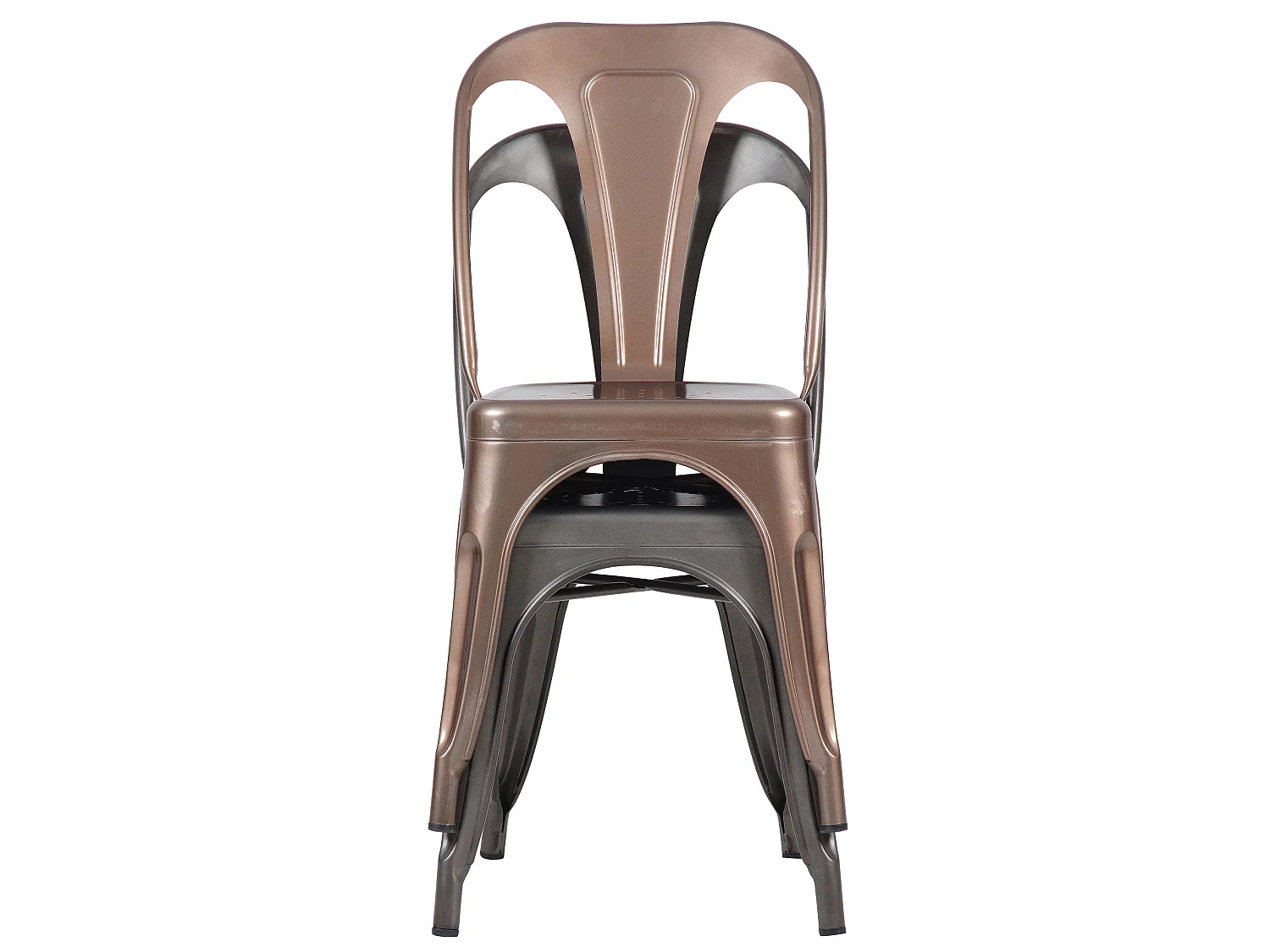 Lot de 2 chaises en métal cuivre - Indus