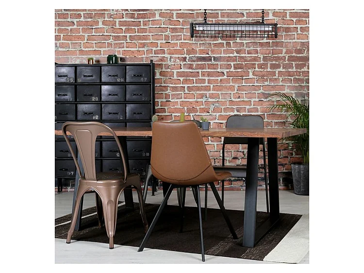 Lot de 2 chaises en métal cuivre - Indus