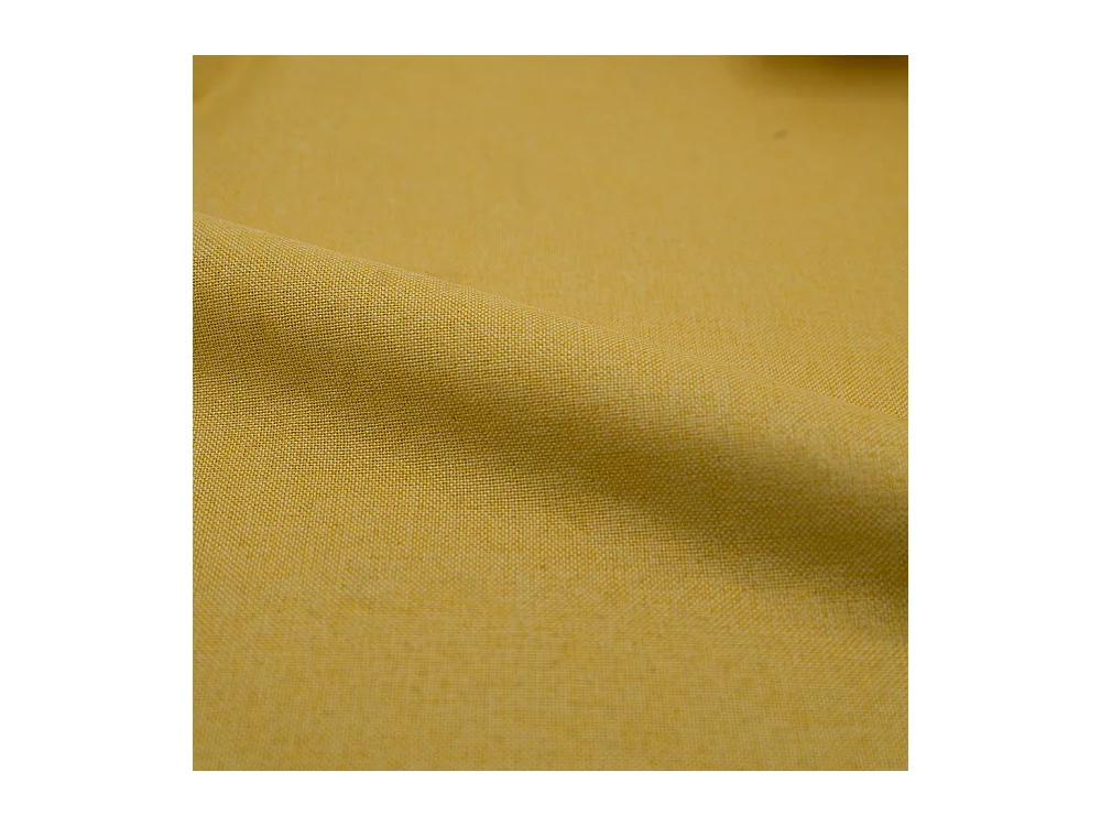 Juego de 2 sillas de tela amarilla con patas de metal efecto madera