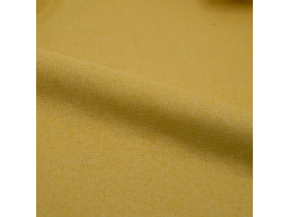 Juego de 2 sillas de tela amarilla con patas de metal efecto madera