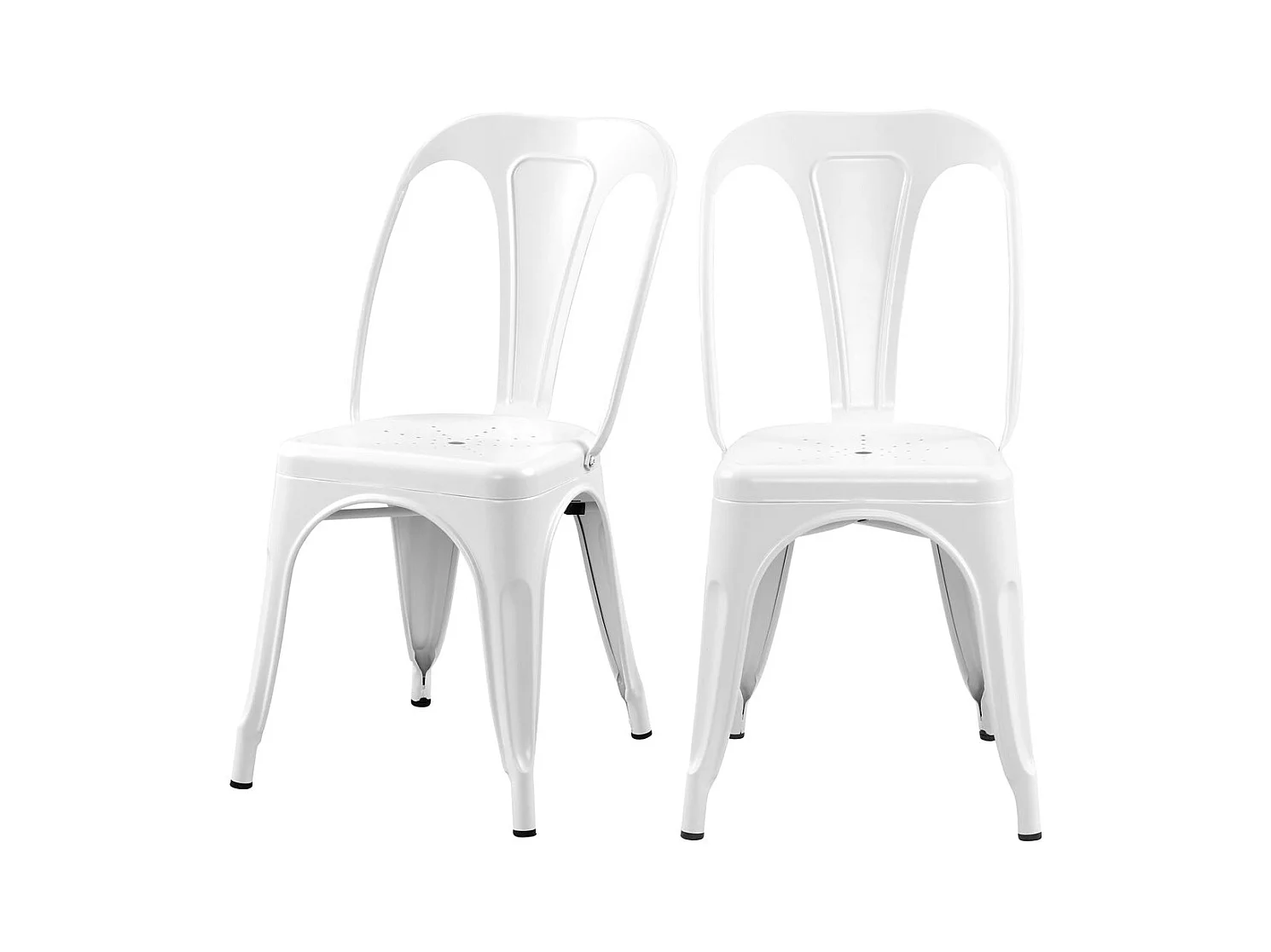 Set di 2 sedie Indus bianche opache in metallo finitura opaca