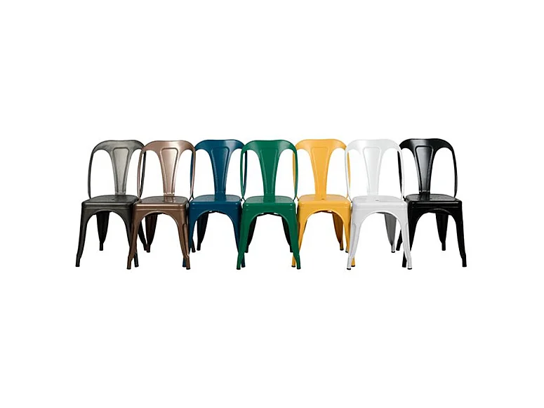 Set di 2 sedie Indus bianche opache in metallo finitura opaca