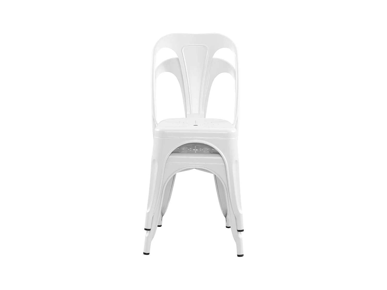 Set di 2 sedie Indus bianche opache in metallo finitura opaca