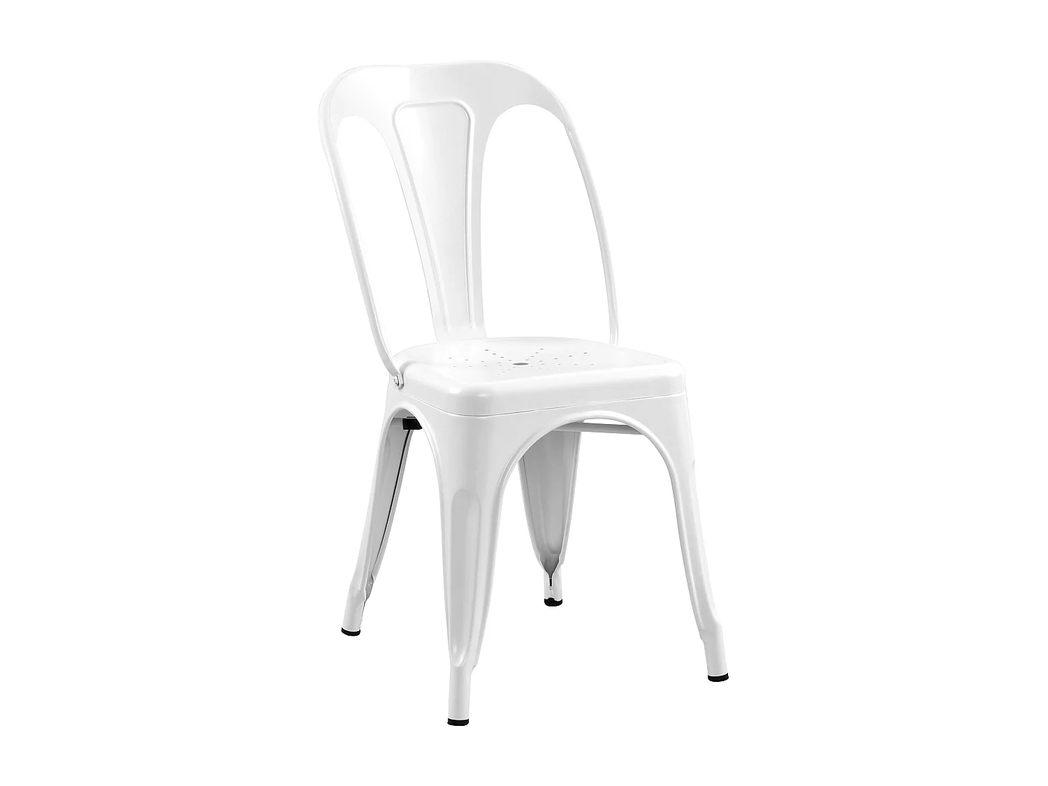 Set de 2 sillas Indus blancas mate de metal con acabado mate