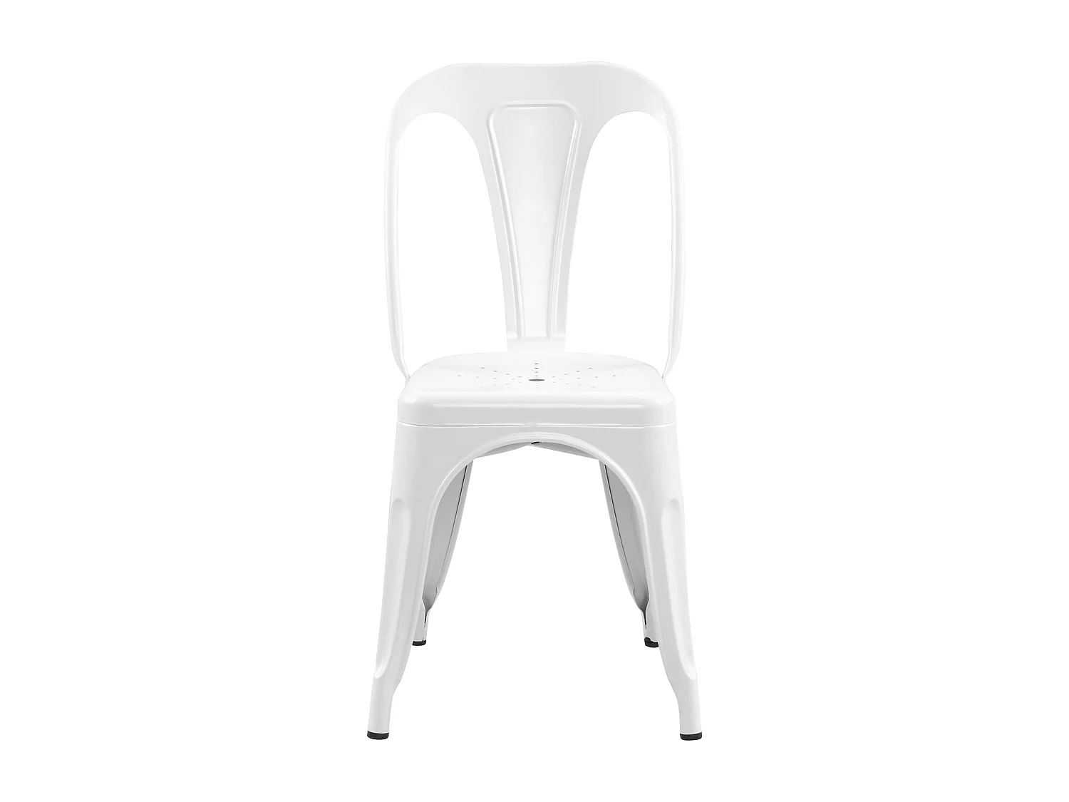 Set de 2 sillas Indus blancas mate de metal con acabado mate