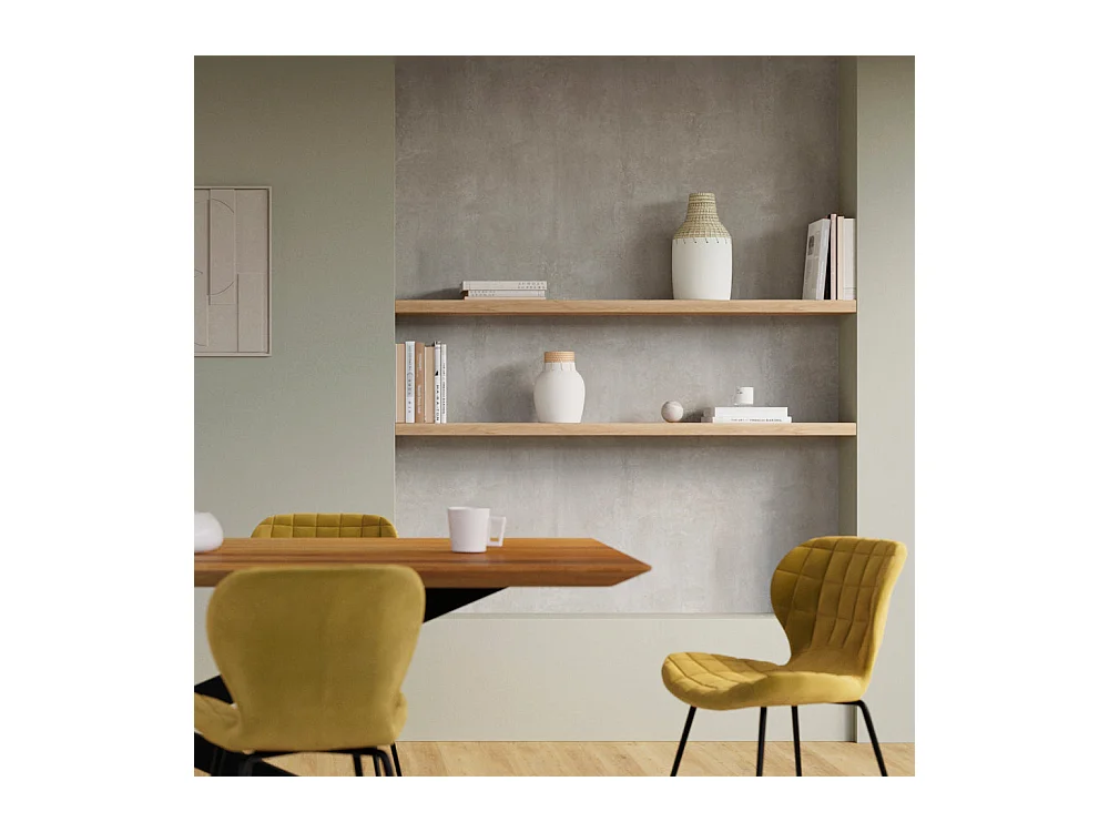 Set di 2 sedie in velluto giallo curry - Mazzia