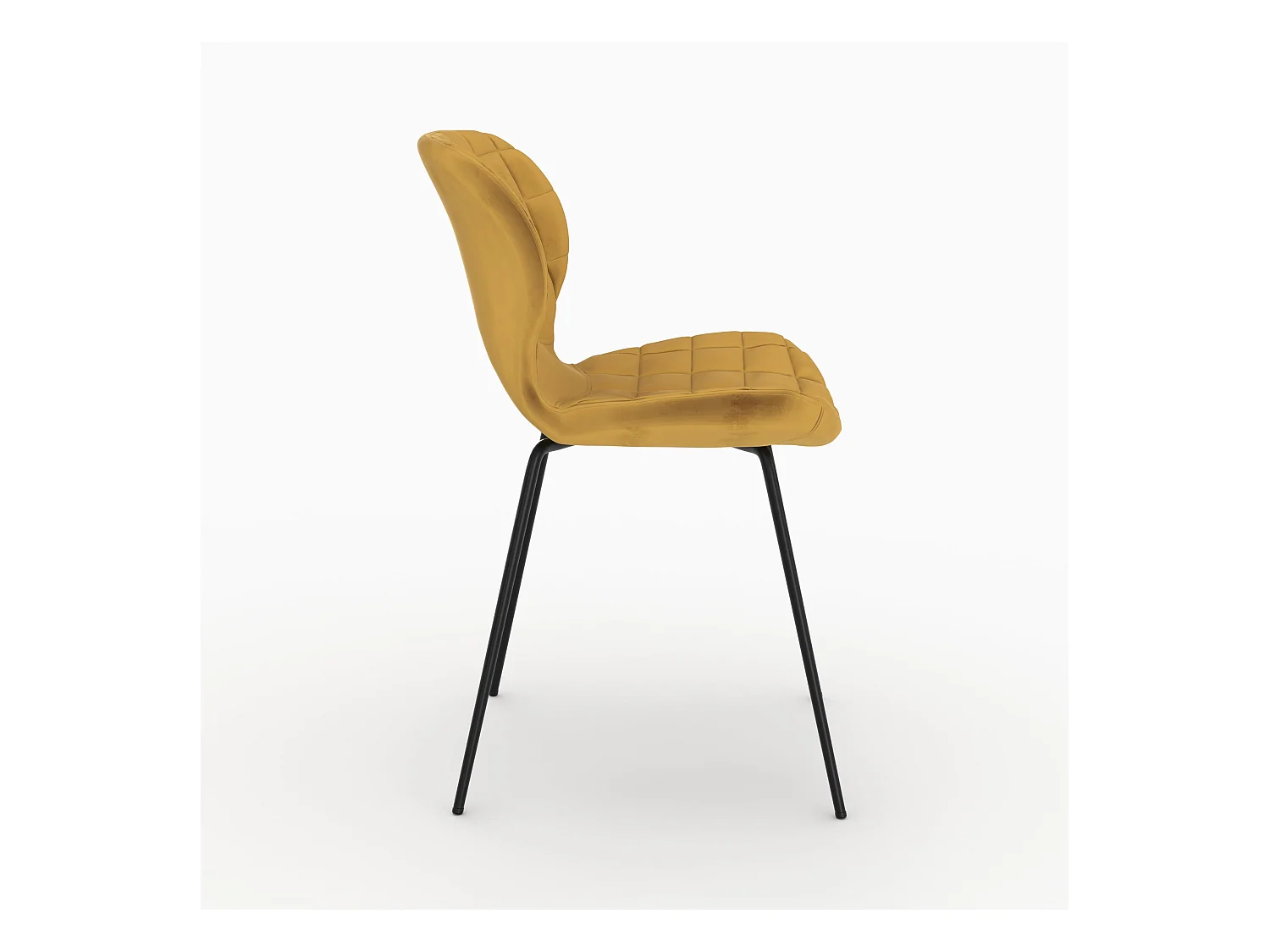 Set di 2 sedie in velluto giallo curry - Mazzia