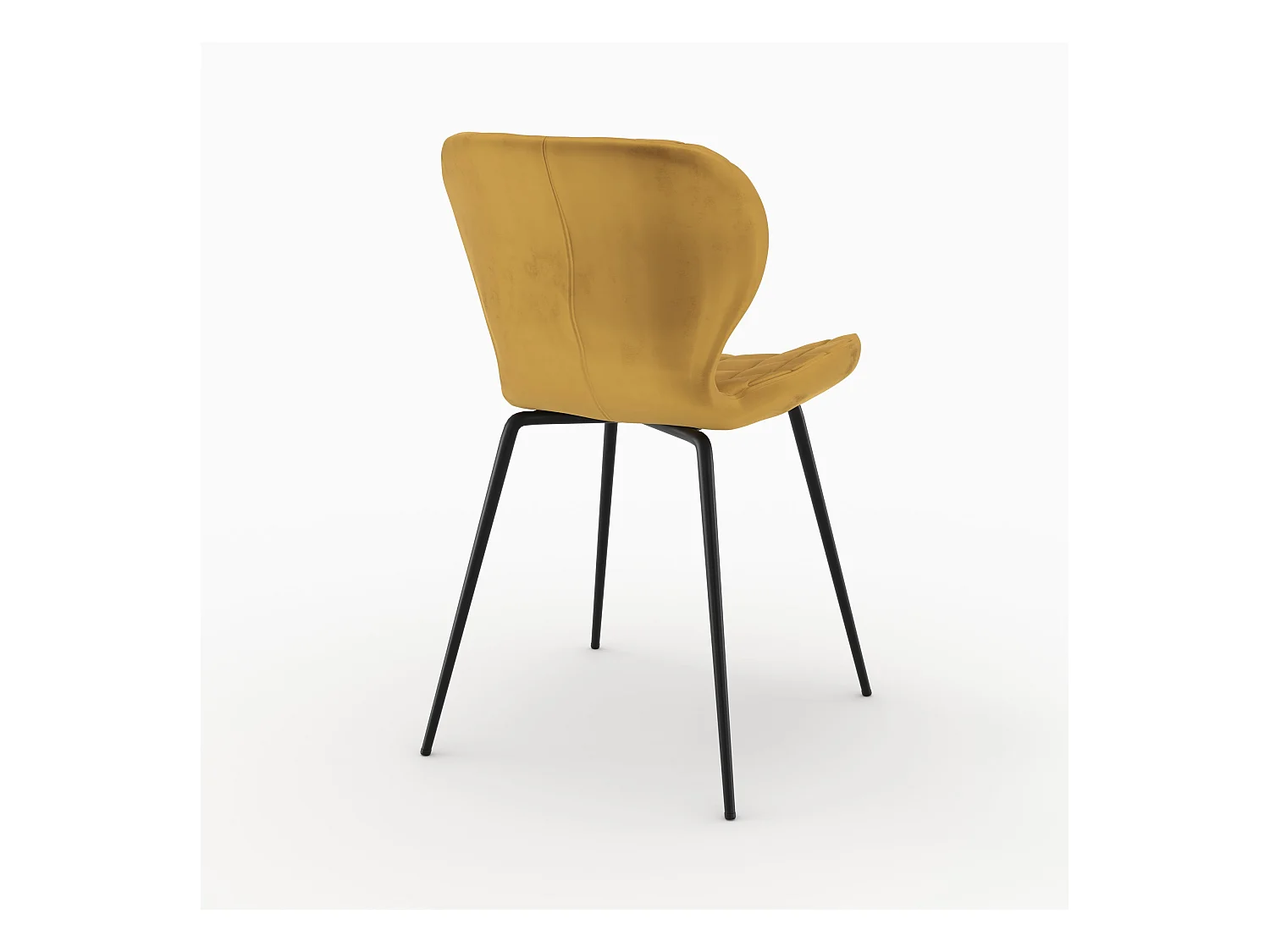 Set di 2 sedie in velluto giallo curry - Mazzia