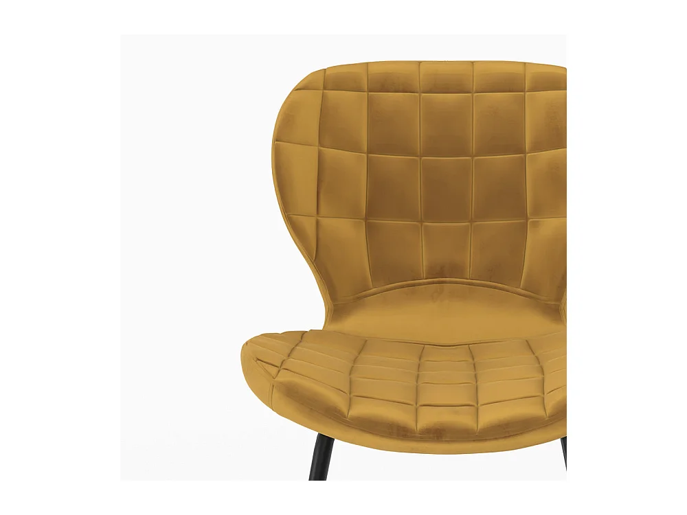 Set di 2 sedie in velluto giallo curry - Mazzia