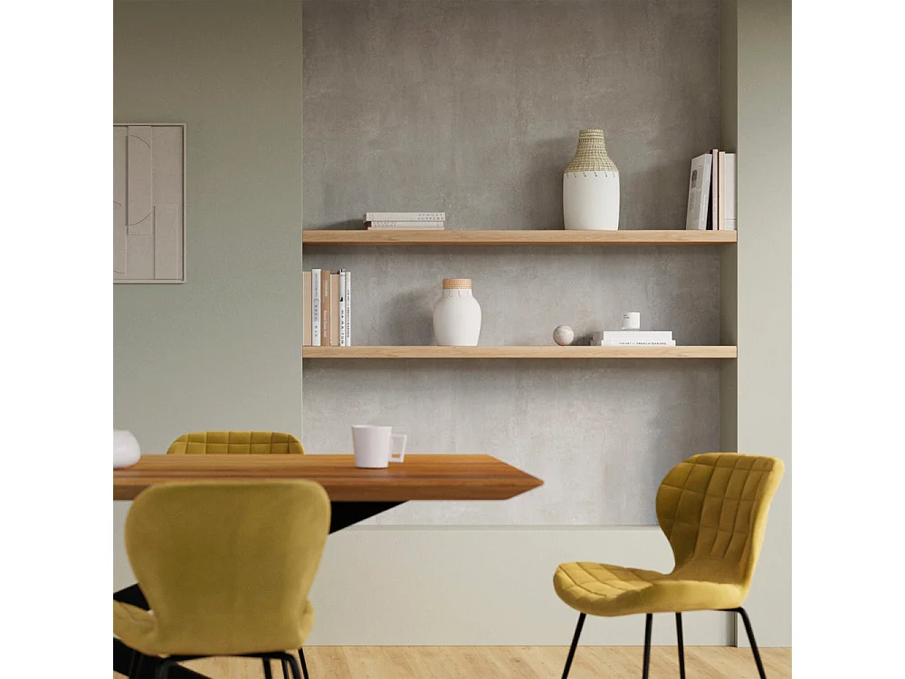 Set de 2 sillas de terciopelo amarillo curry - Mazzia