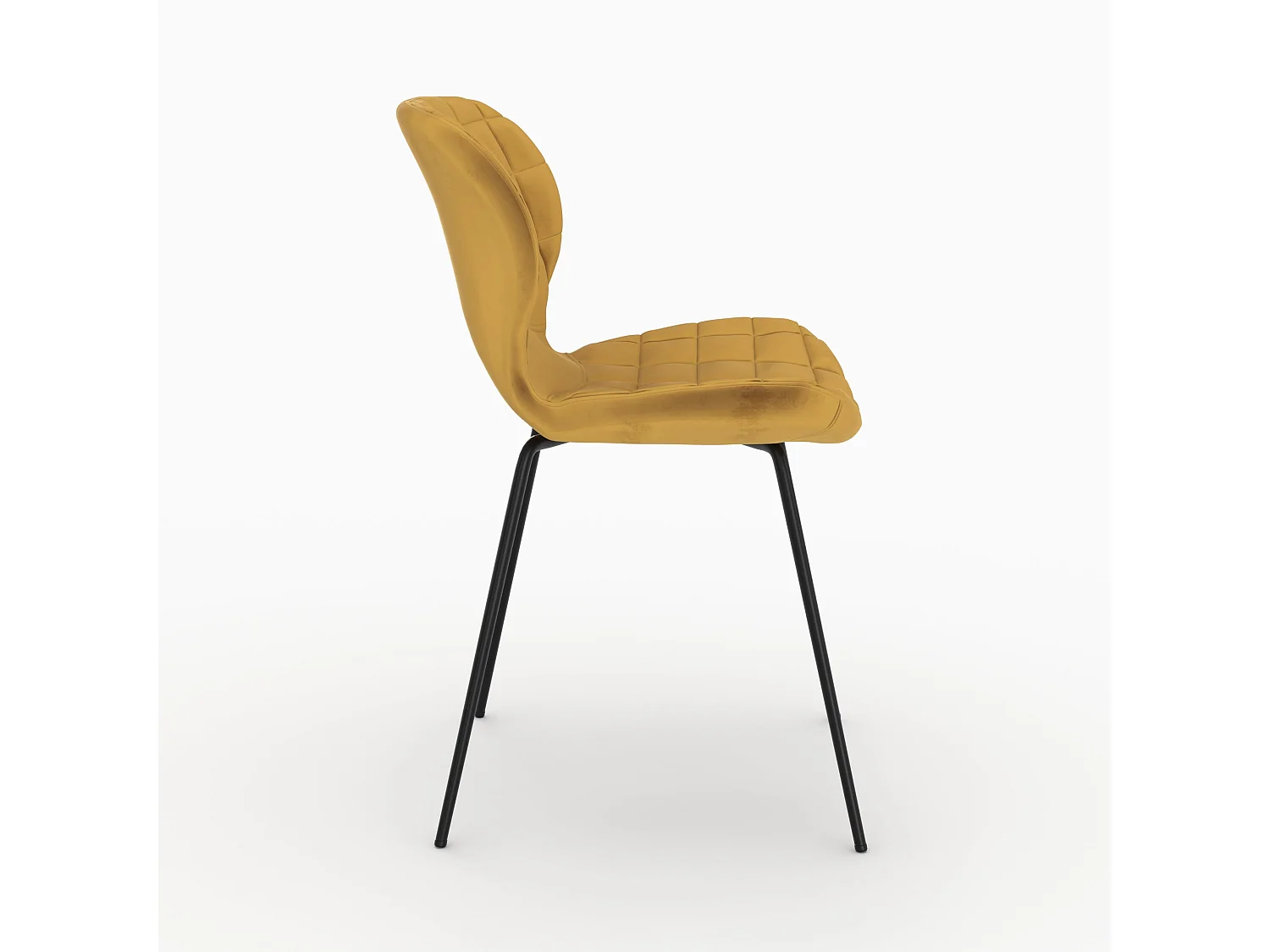 Set de 2 sillas de terciopelo amarillo curry - Mazzia