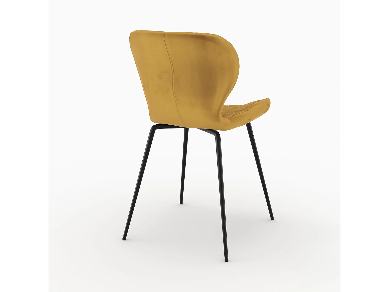 Set de 2 sillas de terciopelo amarillo curry - Mazzia