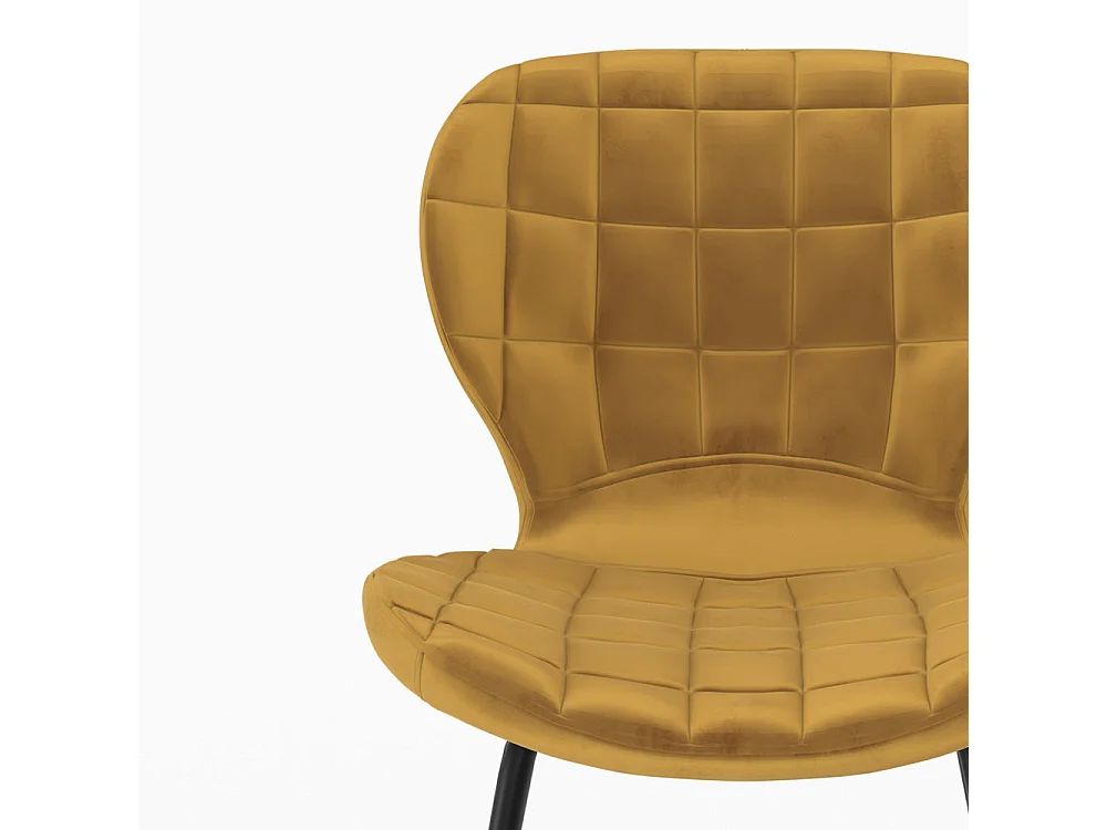 Lot de 2 chaises en velours jaune curry - Mazzia