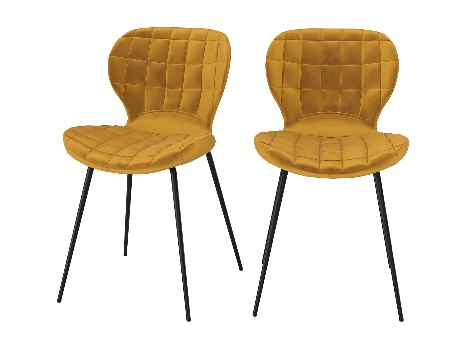 Set di 2 sedie in velluto giallo curry - Mazzia