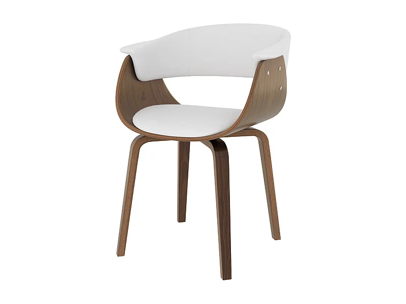 Silla de piel sintética blanca - Piada