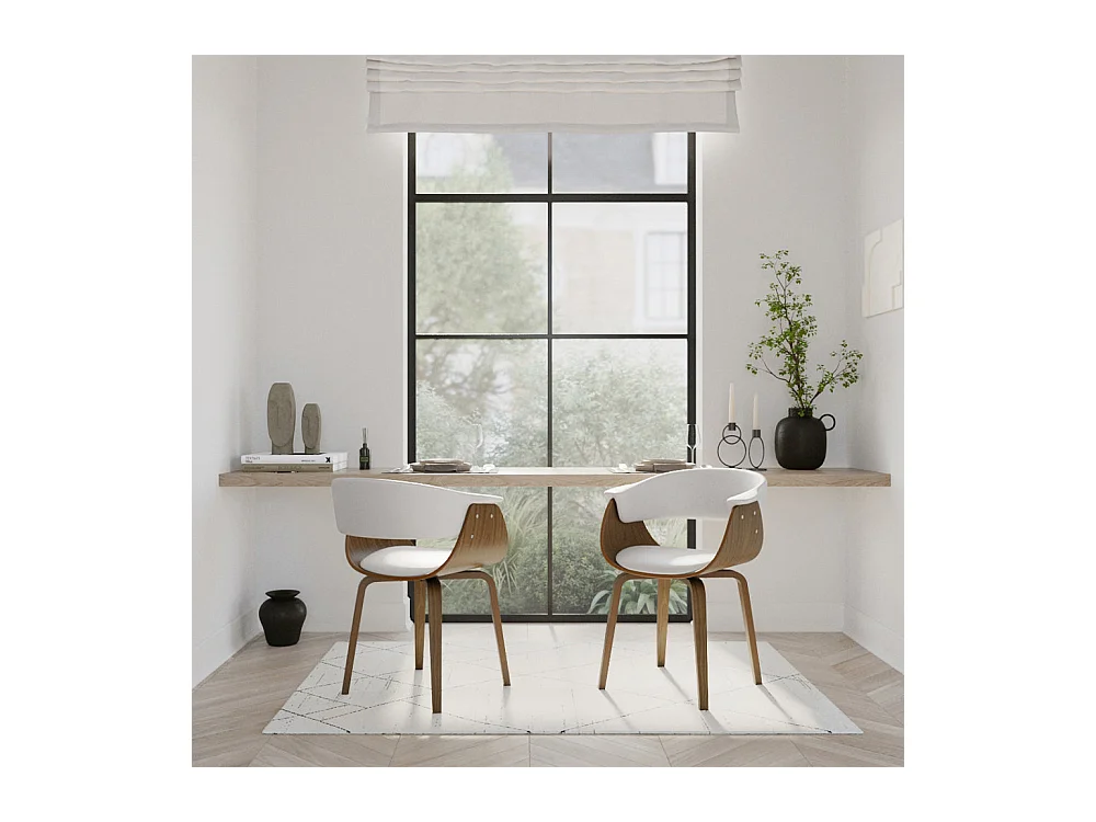 Sedia in pelle sintetica bianca - Piada